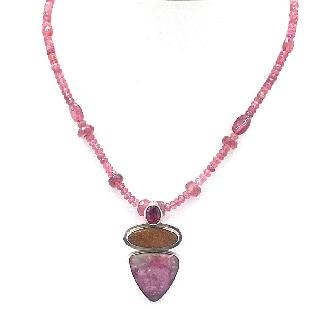 Echo of the Dreamer Pink Tourmaline Necklace